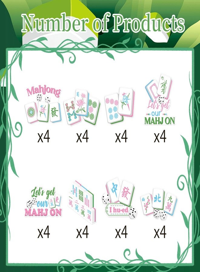 Aposwow Mahjong Party Decorations, 32PCS Mahjong Cupcake Toppers Birthday Decoration, In My Mahjong Era Cupcake Picks Decor Supplies - Image 3